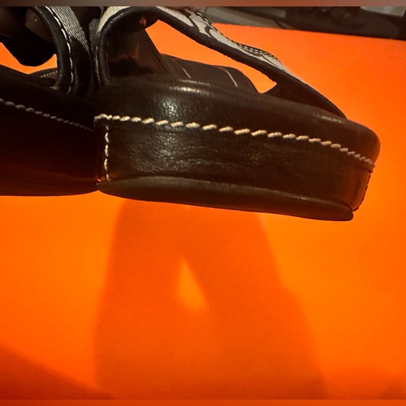 Brown Coach Signature Fabric Platform Wedges Sandals 8M - Picture 12 of 14